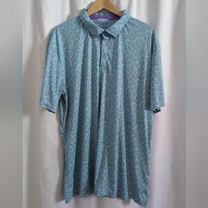 Swannies Performance Golf Polo Shirt Men 2XL Multi Floral Coral Short Sleeve